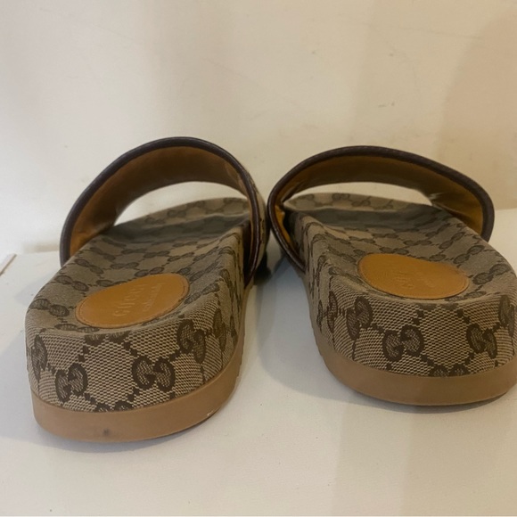 GUCCI Sideline Logo Canvas Slide Sandals Mens Sz G 9 US 10 - Picture 4 of 9